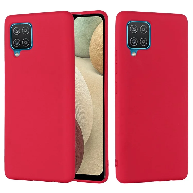 Custodia protettiva in silicone liquido con tocco soffice e setoso per il corpo completo, antiurto, per Samsung Galaxy M32 (versione globale) - Rosso