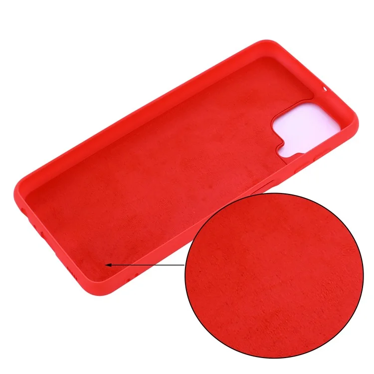 Custodia protettiva in silicone liquido con tocco soffice e setoso per il corpo completo, antiurto, per Samsung Galaxy M32 (versione globale) - Rosso