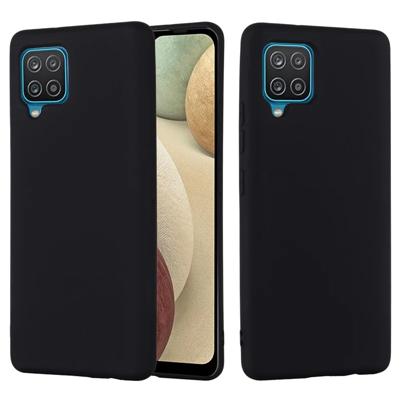 Liquid Silicone Silky-Soft Touch Full Body Protection Shockproof Case Cover with Strap for Samsung Galaxy M32 (Global Version) - Black