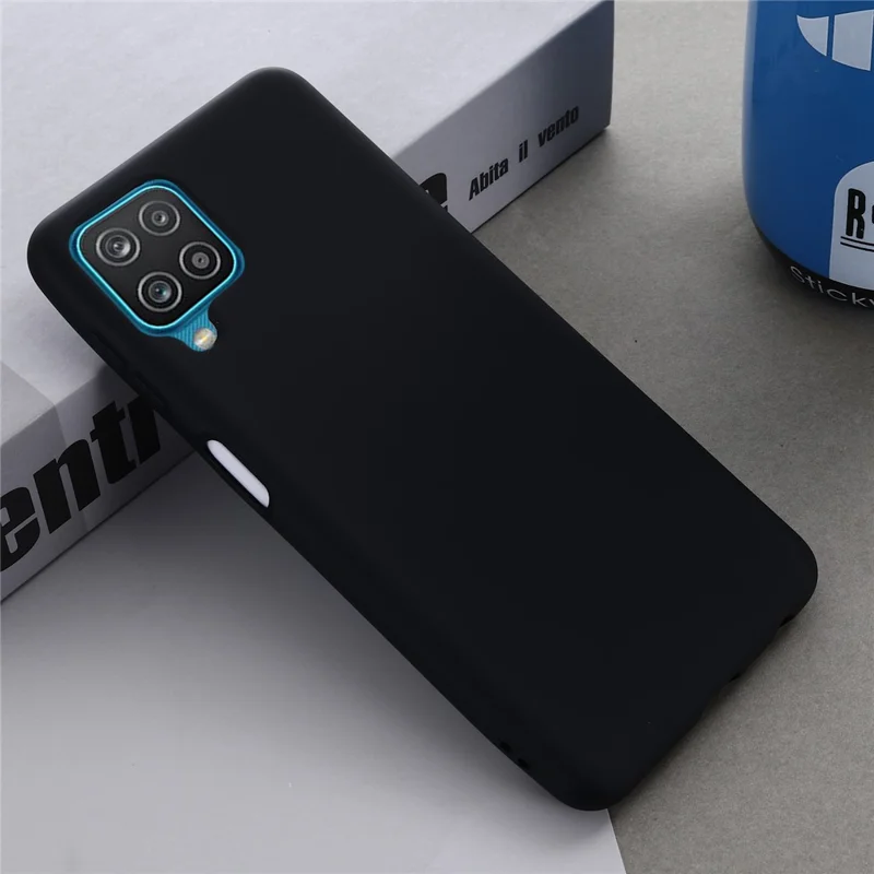 Liquid Silicone Silky-Soft Touch Full Body Protection Shockproof Case Cover with Strap for Samsung Galaxy M32 (Global Version) - Black