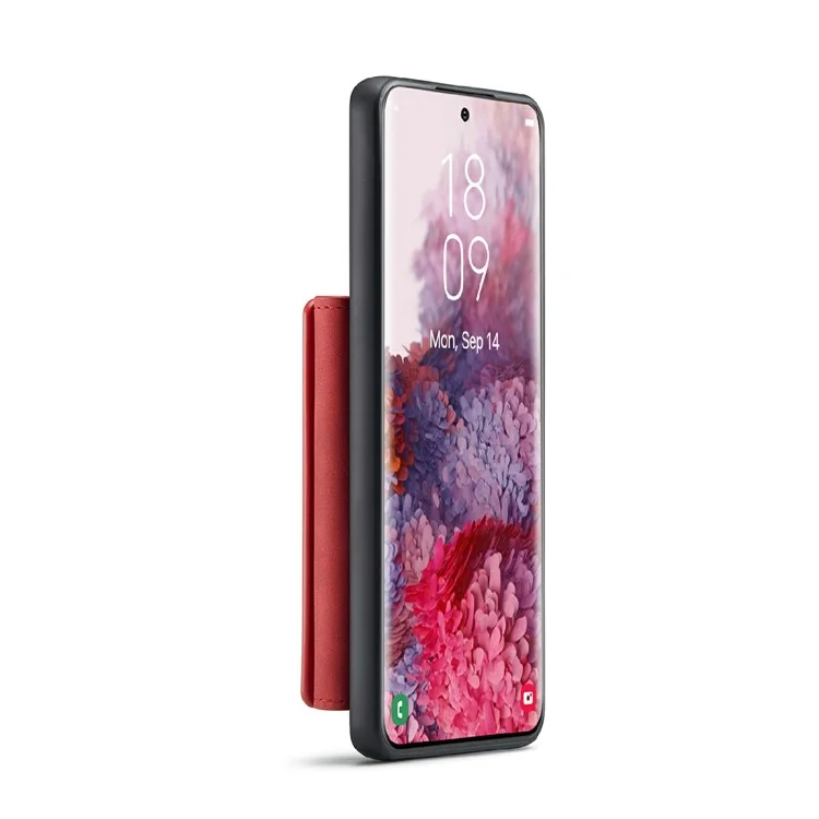 DG.. Ming M2 Series Anti-Drop Magnetic Portafogli Design Con Custodia Ibrida Rivestita In Pelle Per Samsung Galaxy S20 Plus - Rosso