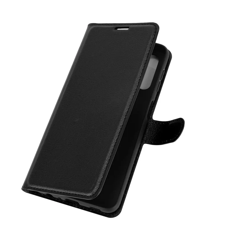 Folio Flip Anti-Scratch Litchi Skin Leather Mobile Phone Wallet Stand Cover Case for Samsung Galaxy A32 4G (EU Version) - Black