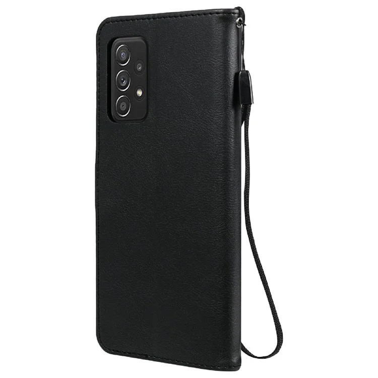KT Leather Series-2 Full Protective Leather Case Wallet Cover для Samsung Galaxy A52 4G/A52 5G/A52s 5G - черный