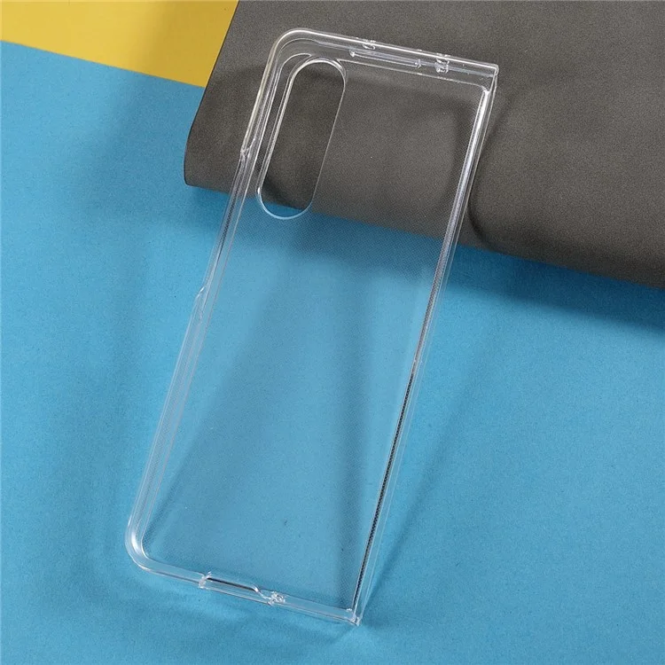 Rubberized Surface Protective Hard PC Phone Case Shell for Samsung Galaxy Z Fold3 5G - Transparent