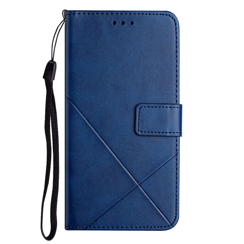Anti-drop Pure Color PU Leather Phone Cover with Wallet for Samsung Galaxy A52 4G/A52 5G/A52s 5G - Blue