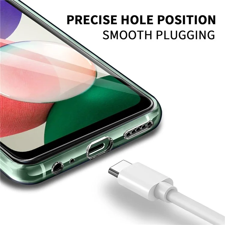 Shockproof Transparent Soft TPU Protective Cover with 2.5D Tempered Glass Screen Protector for Samsung Galaxy A22 5G (EU Version)