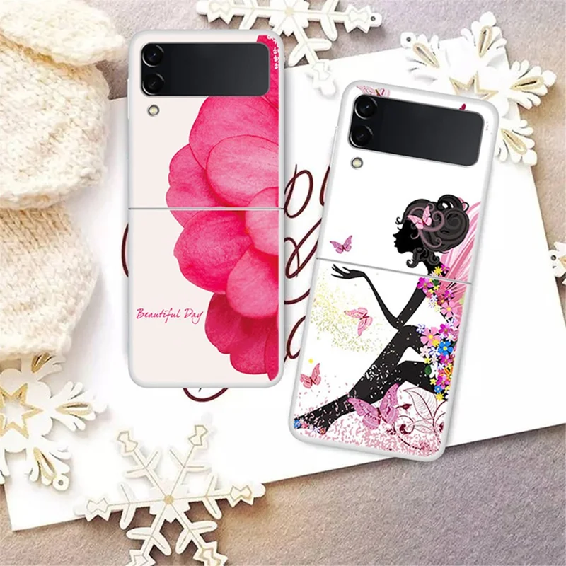 Pattern Printing Design Hard PC Back Shockproof Phone Cover for Galaxy Z Flip3 5G - Daisy