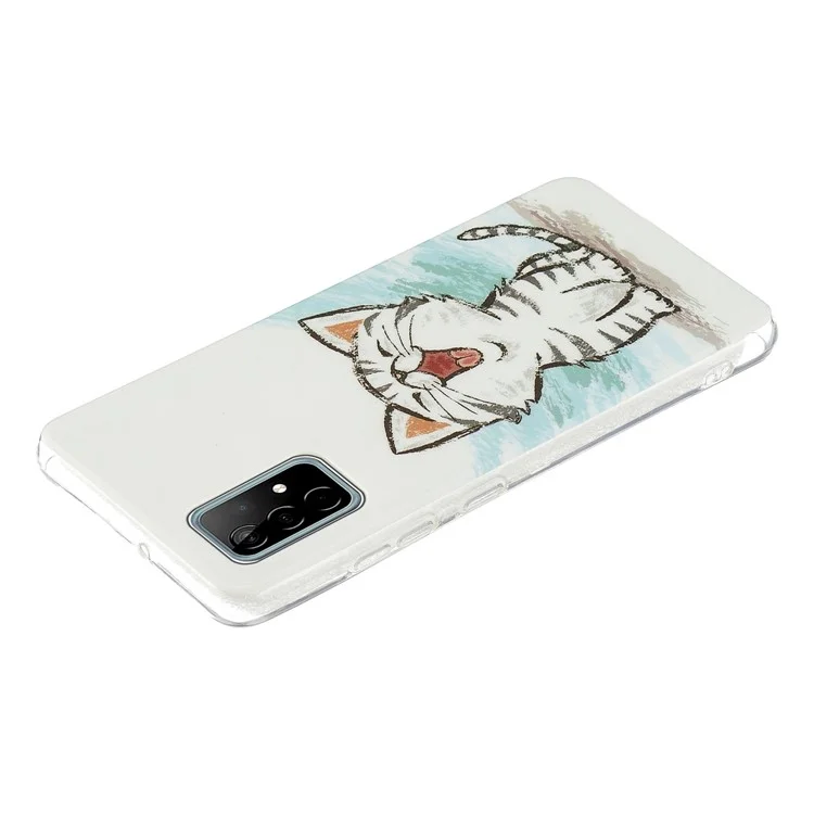 Noctilucent Pattern IMD Workmanship TPU Phone Case Luminous Mobile Shell for Samsung Galaxy A52 4G/A52 5G/A52s 5G - Happy Cat