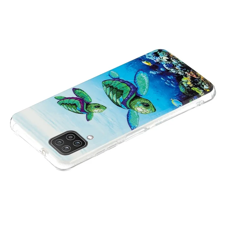IMD Workmanship Noctilucent Flexible TPU Cell Phone Case Shell for Samsung Galaxy A12 - Turtle