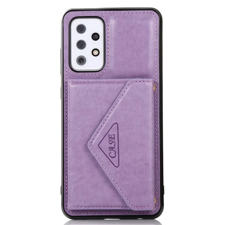 PU-Leder TPU + PC-Brieftasche Stilvoller Schultergurt Magnetischer Verschluss Aufstellfunktion Handyhülle für Samsung Galaxy A72 4G/5G - Hellviolett