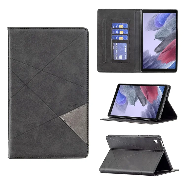 Coperchio Per Tavolette in Pelle Per Schede di Design Del Modello Geometrico Per Samsung Galaxy Tab A7 Lite 8.7 Pollici/t220/t225 - Nero