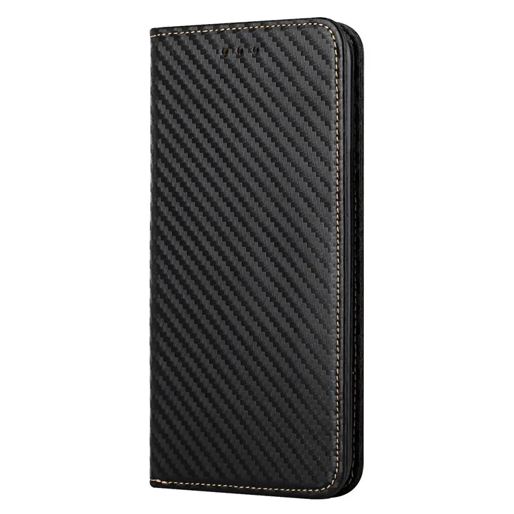 Textura de Fibra de Carbono Cierre Magnético Montaje de Cubierta de Cuero Con Correa Para Samsung Galaxy A32 5G/M32 5G - Negro