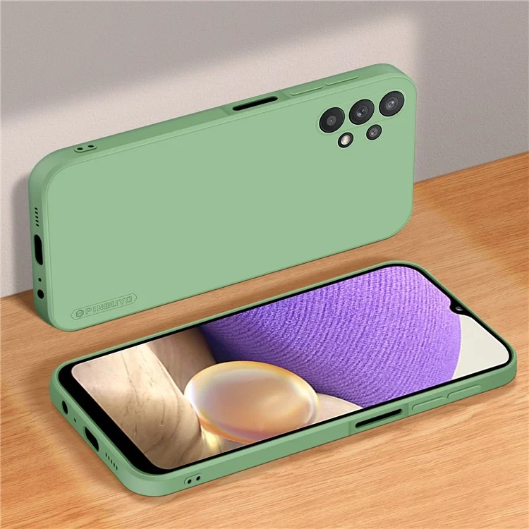 PINWUYO Precise Cut-Out Scratch-Resistant Soft Silicone Cell Phone Cover Case для Samsung Galaxy A32 5G/M32 5G - Green