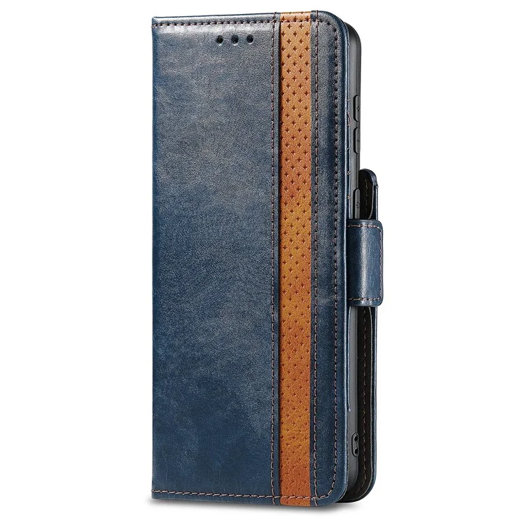 For Samsung Galaxy S21 Ultra 5G Phone Cases CASENEO PU Leather Cover Stand with RFID Blocking Wallet - Dark Blue
