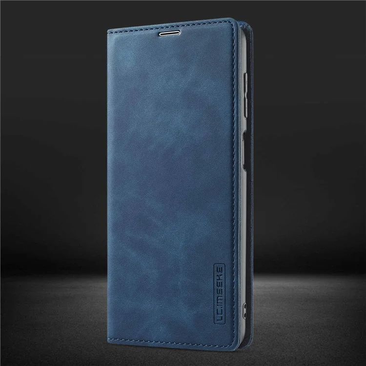 LC.IMEEKE Leather Wallet Stand Strong Magnetic Phone Protective Shell Case for Samsung Galaxy A22 4G (EU Version) - Blue