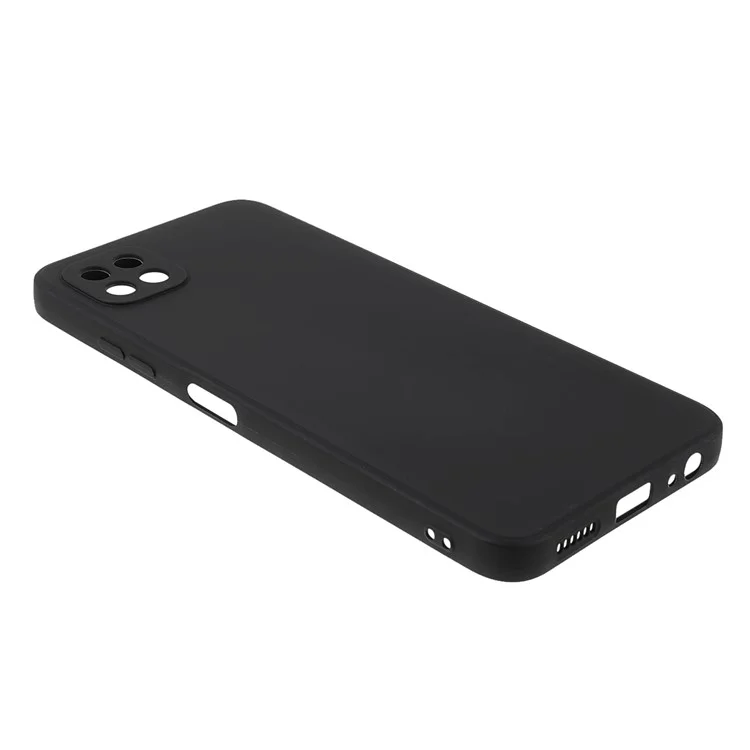 Точный вырез прямого края Мягкий TPU чехол для телефона для Samsung Galaxy A22 5G (Версия для ЕС) - Черный