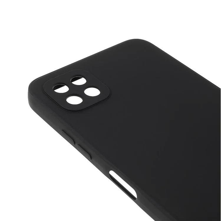 Точный вырез прямого края Мягкий TPU чехол для телефона для Samsung Galaxy A22 5G (Версия для ЕС) - Черный