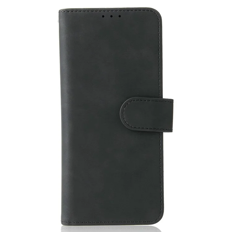 Skin-touch Wallet Stand Leather Case Phone Protective Cover for Samsung Galaxy Z Fold3 5G - Black