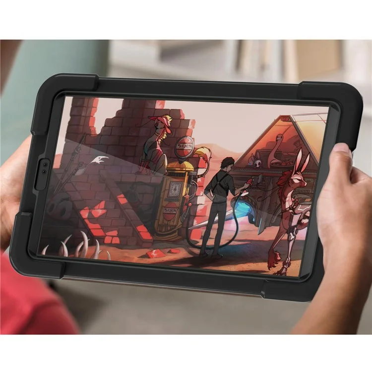 360° Swivel Kickstand Protective Hybrid Case Tablet Cover for Samsung Galaxy Tab A7 Lite 8.7-inch - All Black