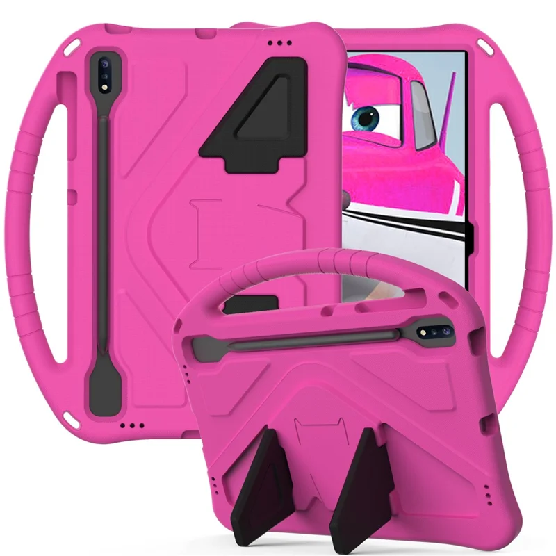 Handle Design Shockproof EVA Smart Tablet Cover Case for Samsung Galaxy Tab S8+ / S7 FE / Tab S7+ - Rose
