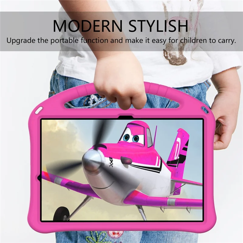 Handle Design Shockproof EVA Smart Tablet Cover Case for Samsung Galaxy Tab S8+ / S7 FE / Tab S7+ - Rose