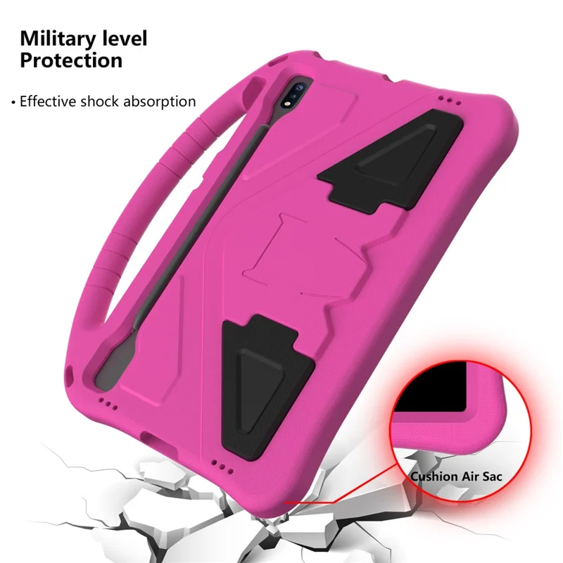 Handle Design Shockproof EVA Smart Tablet Cover Case for Samsung Galaxy Tab S8+ / S7 FE / Tab S7+ - Rose