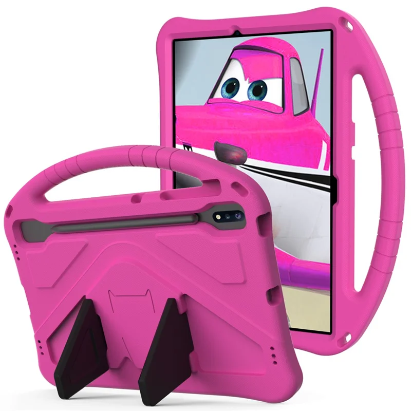 Handle Design Shockproof EVA Smart Tablet Cover Case for Samsung Galaxy Tab S8+ / S7 FE / Tab S7+ - Rose