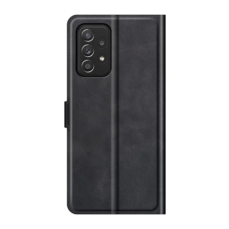 Premium PU Leather Anti-Fall Folio Flip Wallet Design Magnetic Clasp Phone Cover with Stand for Samsung Galaxy A52 4G/5G/A52s 5G - Nero