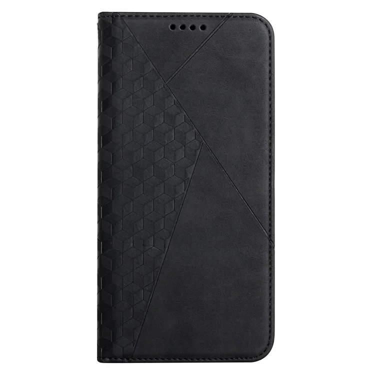 Magnetische Absorption Geometrische Musterstand Leder Brieftasche Telefonhülle Für Samsung Galaxy A52 5G/4G / A52s 5g-schwarz