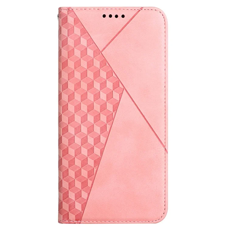 Modèle Géométrique Anti-automne Modèle de Téléphone en Cuir Magnétique Couvercle de Portefeuille Pour Samsung Galaxy A32 5G / M32 5G - or Rose