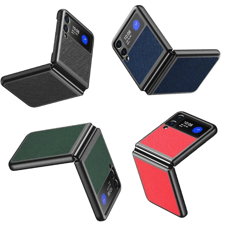 Texture Croix du Téléphone Dur du Téléphone Back Case Protecteur Pour Samsung Galaxy Z Flip3 5G - Vert