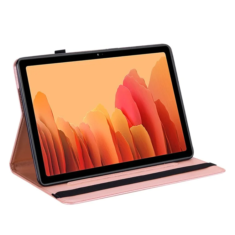 Tree and Deer Pattern Imprinting Leather Stand Tablet Cover for Samsung Galaxy Tab S6 Lite (2020) / (2022) / (2024) - Rose Gold