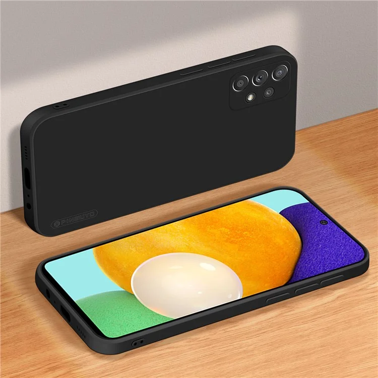 Touch Silky-Soft Soft Soft Silicone Découpes Précises Cas Antichoc Protecteur Mince Pour Samsung Galaxy A72 5G / 4g - Le Noir