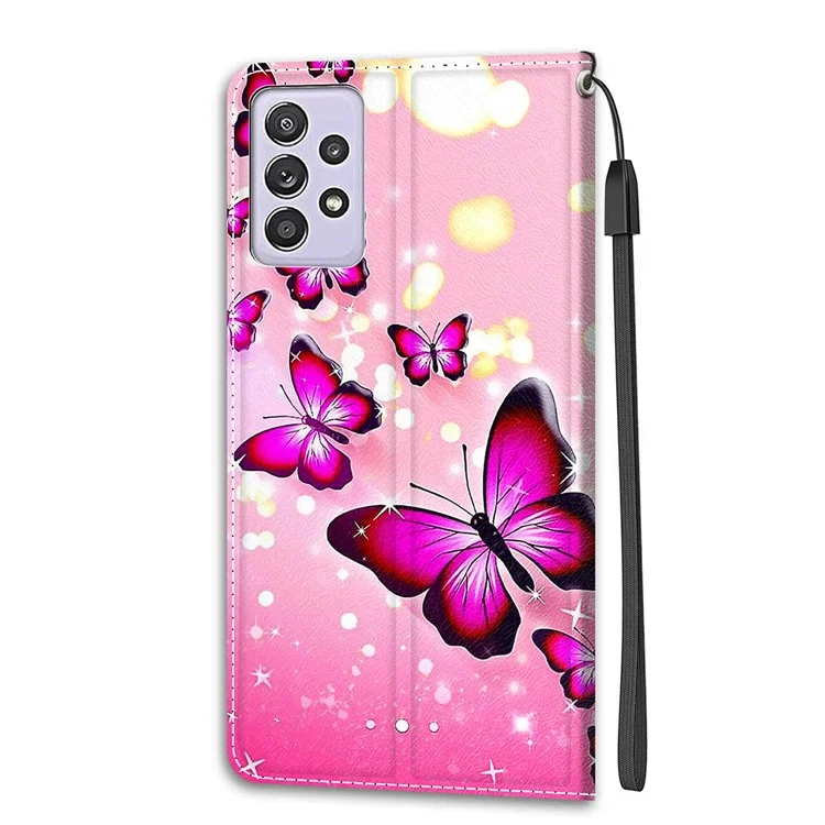 Diseño de Impresión de Patrones Case de Teléfono de Cuero Para Samsung Galaxy A52 4g/5g/a52s 5G - Mariposa