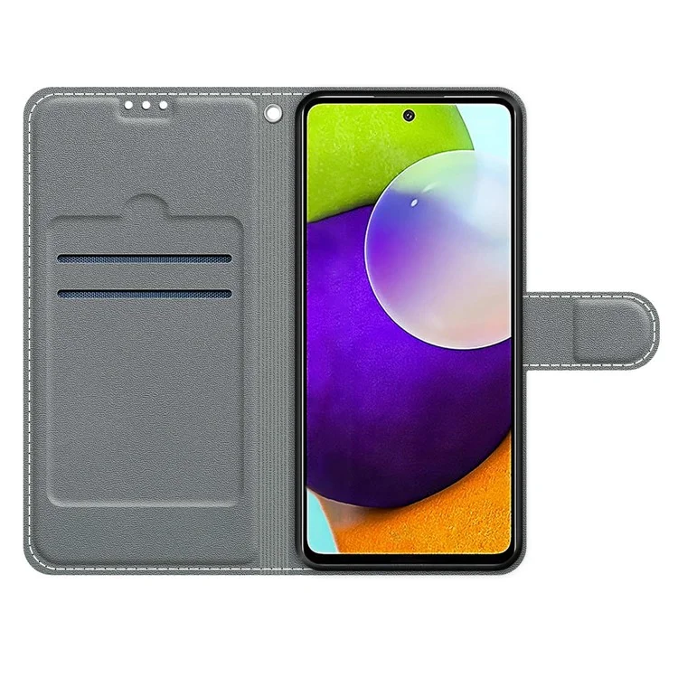 Diseño de Impresión de Patrones Case de Teléfono de Cuero Para Samsung Galaxy A52 4g/5g/a52s 5G - Mariposa