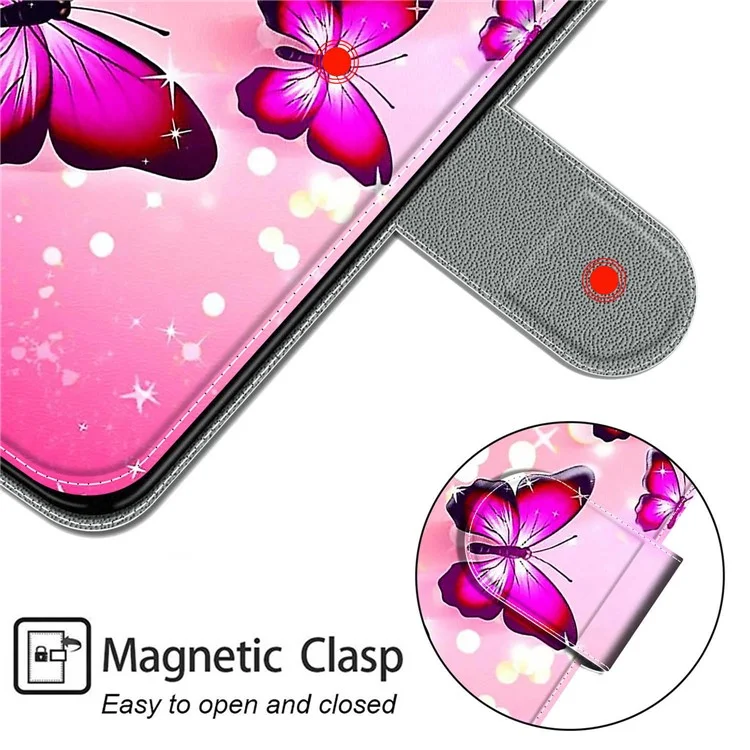 Diseño de Impresión de Patrones Case de Teléfono de Cuero Para Samsung Galaxy A52 4g/5g/a52s 5G - Mariposa