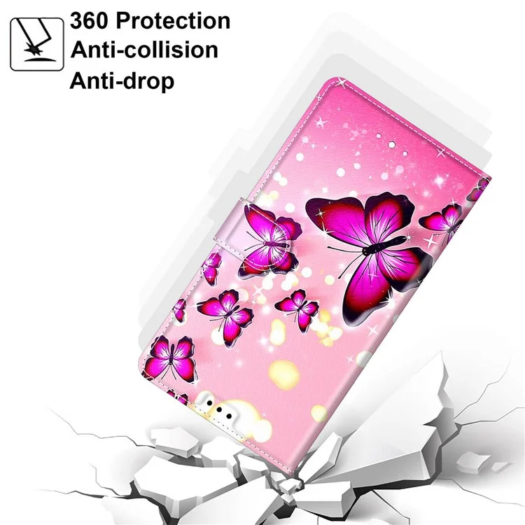 Diseño de Impresión de Patrones Case de Teléfono de Cuero Para Samsung Galaxy A52 4g/5g/a52s 5G - Mariposa