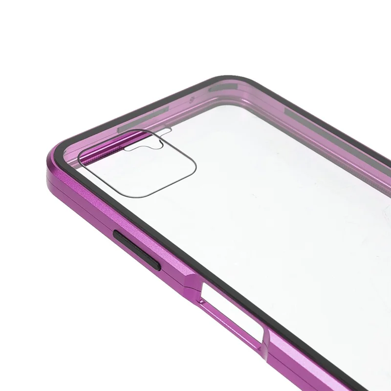 Custodia Full Body per Samsung Galaxy A22 5G (versione UE), custodia per telefono con vetro temperato magnetico su entrambi i lati - Viola