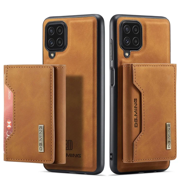Dg. Ming M2 Serie M2 Retenable Magnet Auto-Magnet 2-in-1 Choque de Choques Anti-caza Híbrida Case Con Kickstand Para Samsung Galaxy A22 4G (versión de la Ue) - Marrón