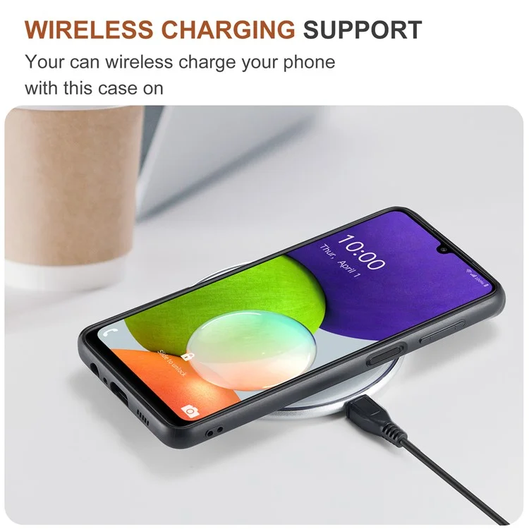 Dg. Ming M2 Serie M2 Retenable Magnet Auto-Magnet 2-in-1 Choque de Choques Anti-caza Híbrida Case Con Kickstand Para Samsung Galaxy A22 4G (versión de la Ue) - Marrón