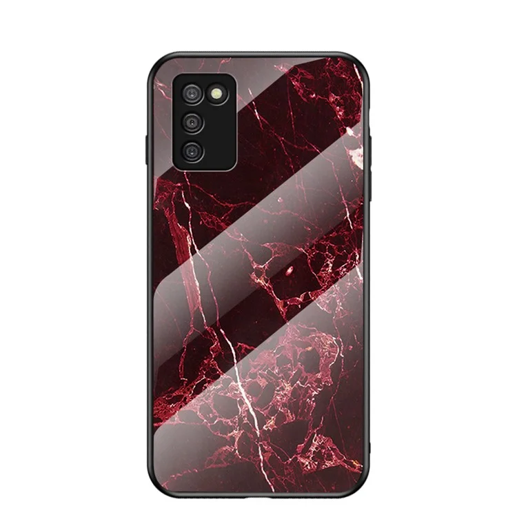 Marble Pattern Anti-Scratch Tempered Glass Protective Cover Shell for Galaxy A03s (164.2 x 75.9 x 9.1mm) - White Marble