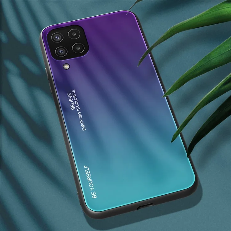 Colora Per il Telefono TPU Cover Per Graffio Color Gradiente Per Samsung Galaxy M32 (versione Globale) - Viola/blu