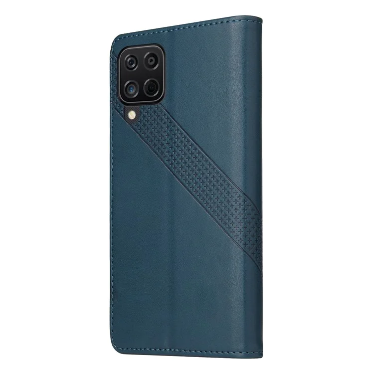 Gq. Billetera de Cubierta de Teléfono de la Serie Utrobe 009 Con Diseño de Soporte Multifunción Para Samsung Galaxy A12 - Azul