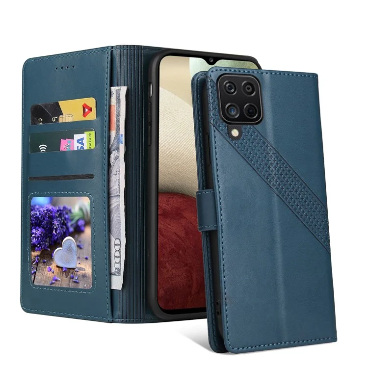 Étui portefeuille pour téléphone portable GQ.UTROBE 009 Série avec support multifonction pour Samsung Galaxy A12 - Bleu