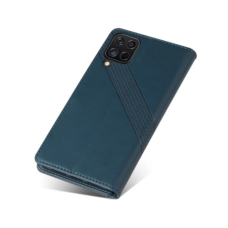 Gq. Billetera de Cubierta de Teléfono de la Serie Utrobe 009 Con Diseño de Soporte Multifunción Para Samsung Galaxy A12 - Azul