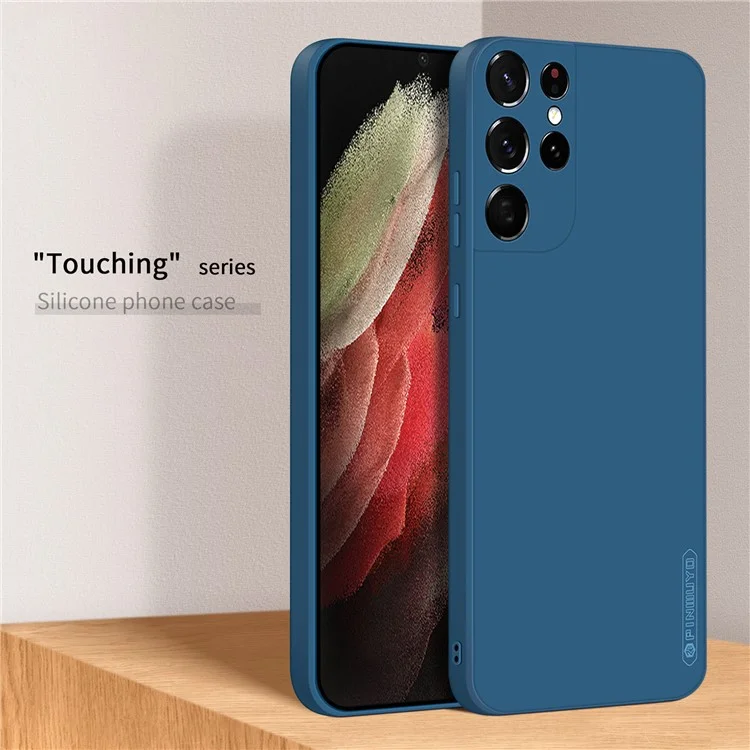 Funda de teléfono PINWUYO para Samsung Galaxy S21 Ultra 5G, cubierta protectora de silicona con recortes precisos - Azul