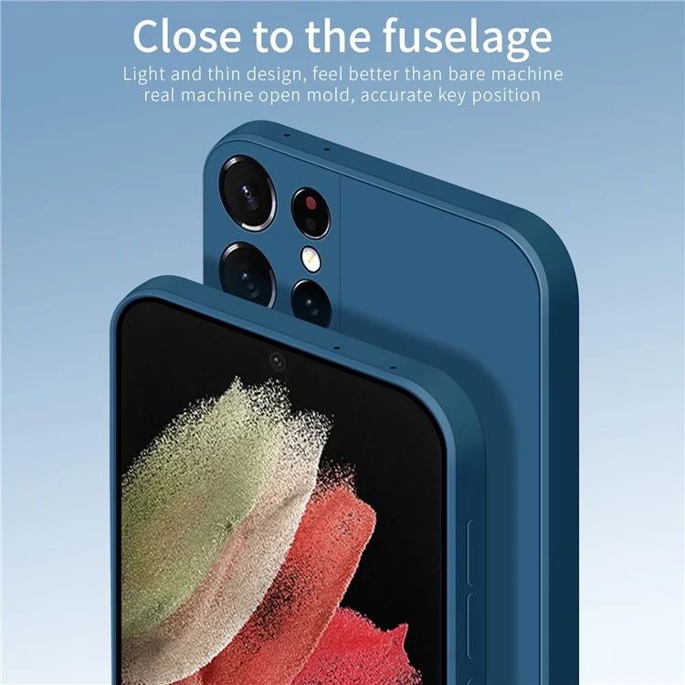 Funda de teléfono PINWUYO para Samsung Galaxy S21 Ultra 5G, cubierta protectora de silicona con recortes precisos - Azul