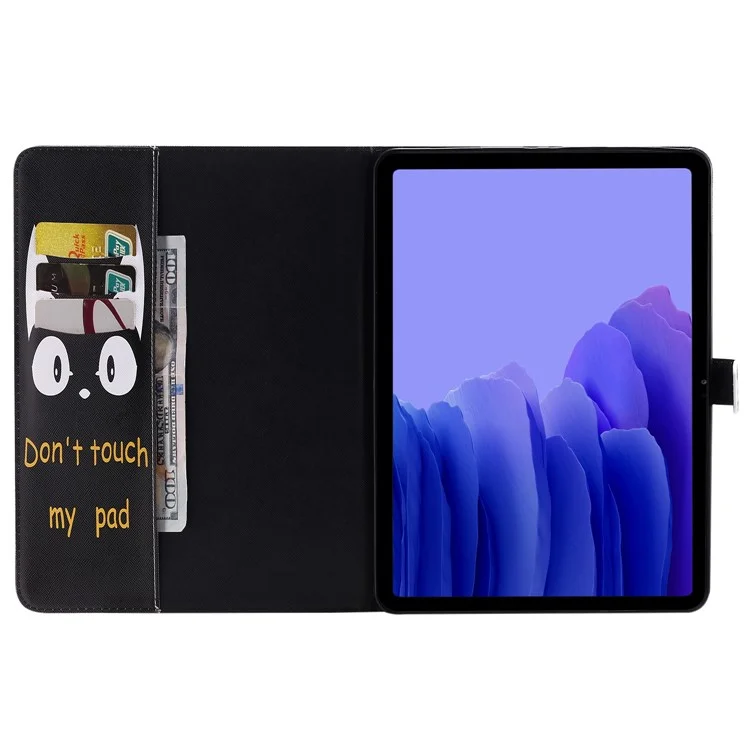 Für Samsung Galaxy Tab A7 10.4 (2020) / (2022) / T505 / T500 Muster Bedruckte Brieftasche Ständer Leder Tablet Hülle - Katzenohren