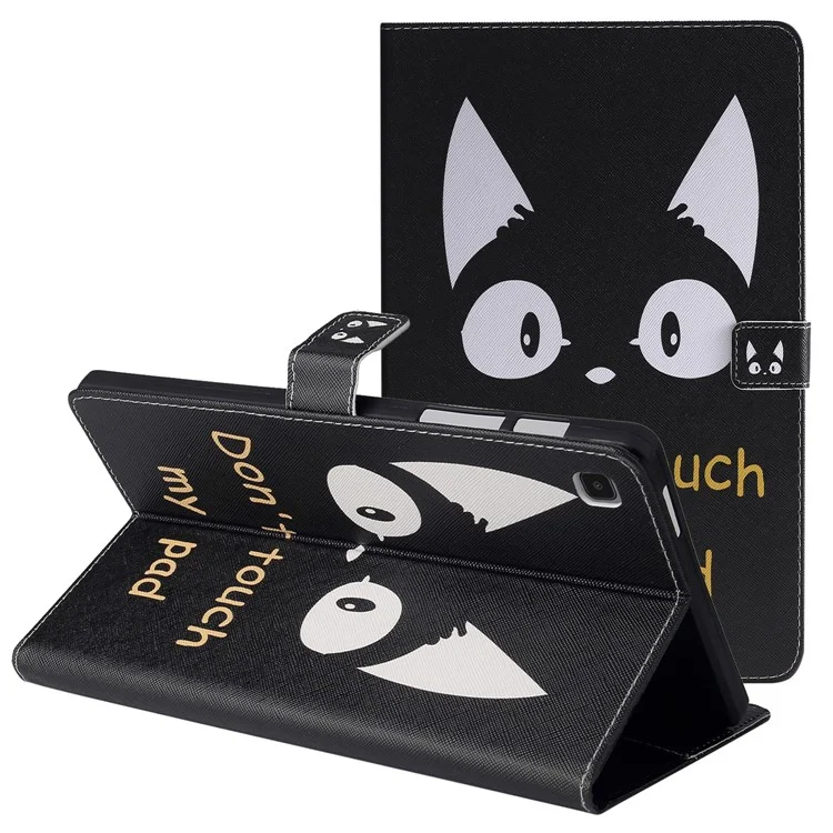 Pour Samsung Galaxy Tab A7 Lite 8.7 pouces SM-T220 (Wi-Fi)/SM-T225 Cute Pattern PU Leather Wallet Protective Tablet Cover Shockproof Stand Auto Wake/Sleep Smart Case - Oreilles de chat