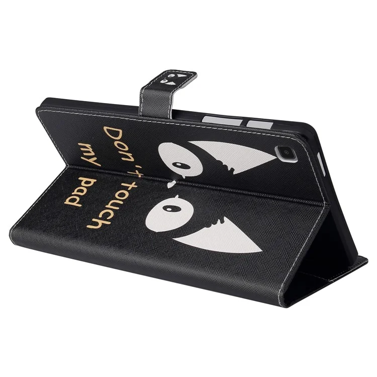 Pour Samsung Galaxy Tab A7 Lite 8.7 pouces SM-T220 (Wi-Fi)/SM-T225 Cute Pattern PU Leather Wallet Protective Tablet Cover Shockproof Stand Auto Wake/Sleep Smart Case - Oreilles de chat